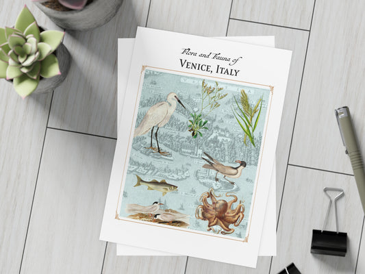 Venice, Italy Postcard (Set of 10 Identical Cards) — Vintage Natural History Collage