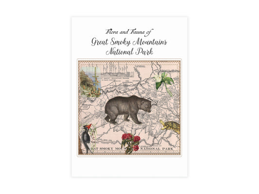 Great Smoky Mountain National Park Postcard (Set of 10 Identical Cards) — Vintage Natural History Collage