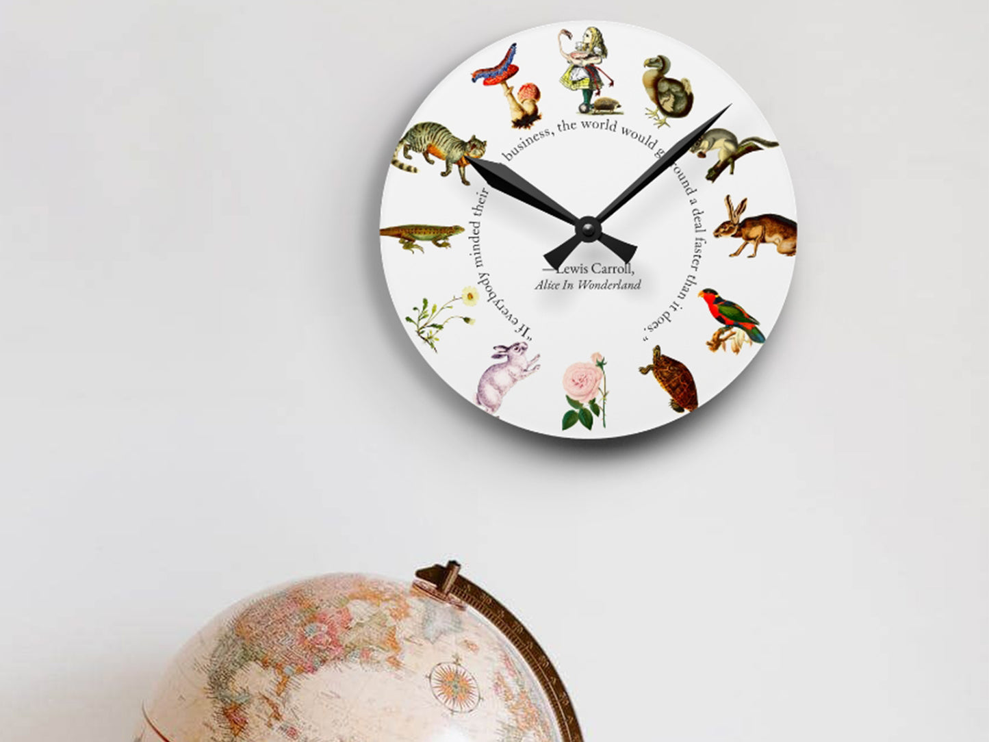 Alice in Wonderland Natural History Wall Clock