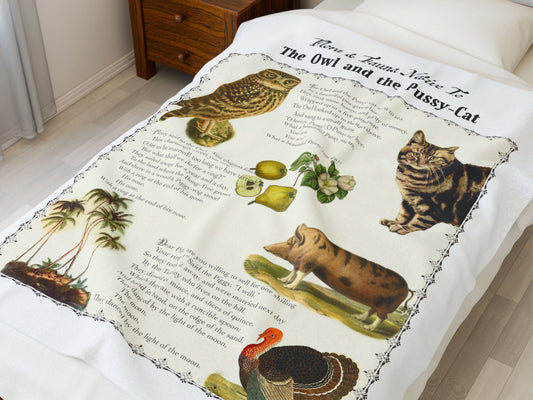 The Owl and the Pussy-Cat Velveteen Blanket