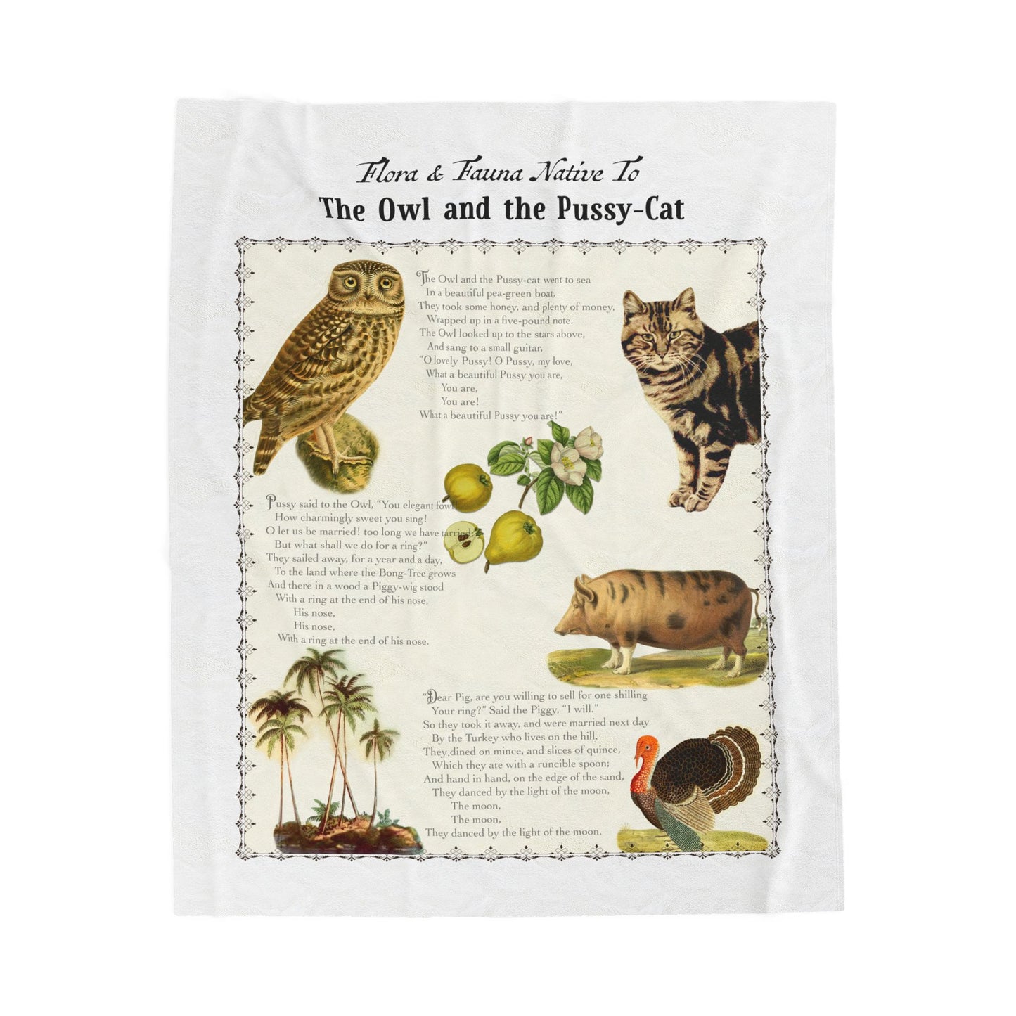 The Owl and the Pussy-Cat Velveteen Blanket