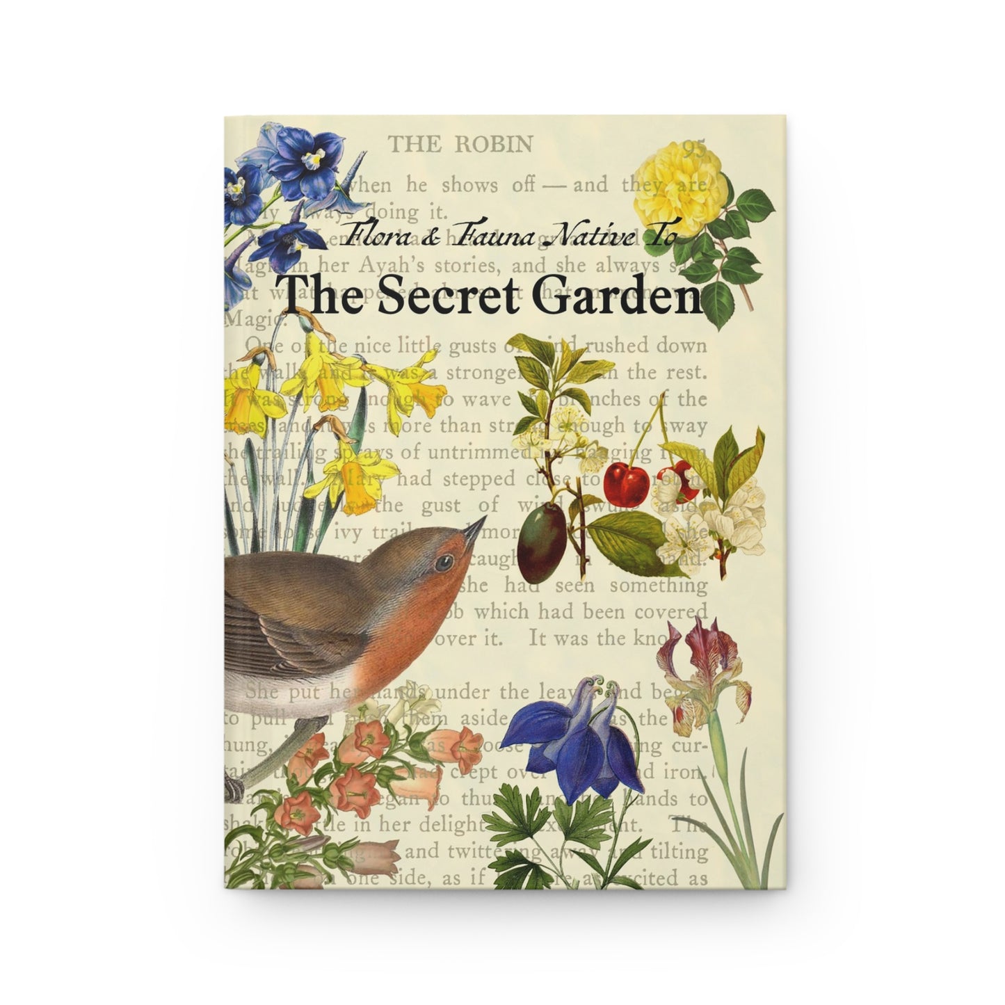 The Secret Garden Hardcover Journal with Collage of Vintage Illustrations