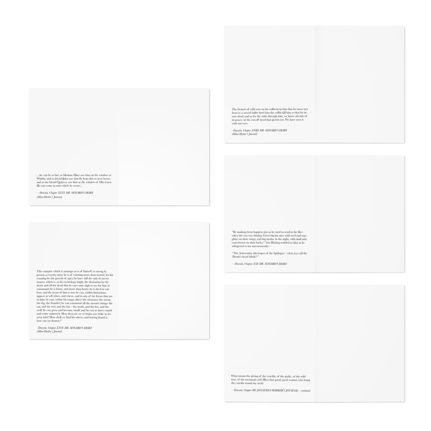 Dracula Note Cards (5 different cards) — Vintage Natural History Illustrations