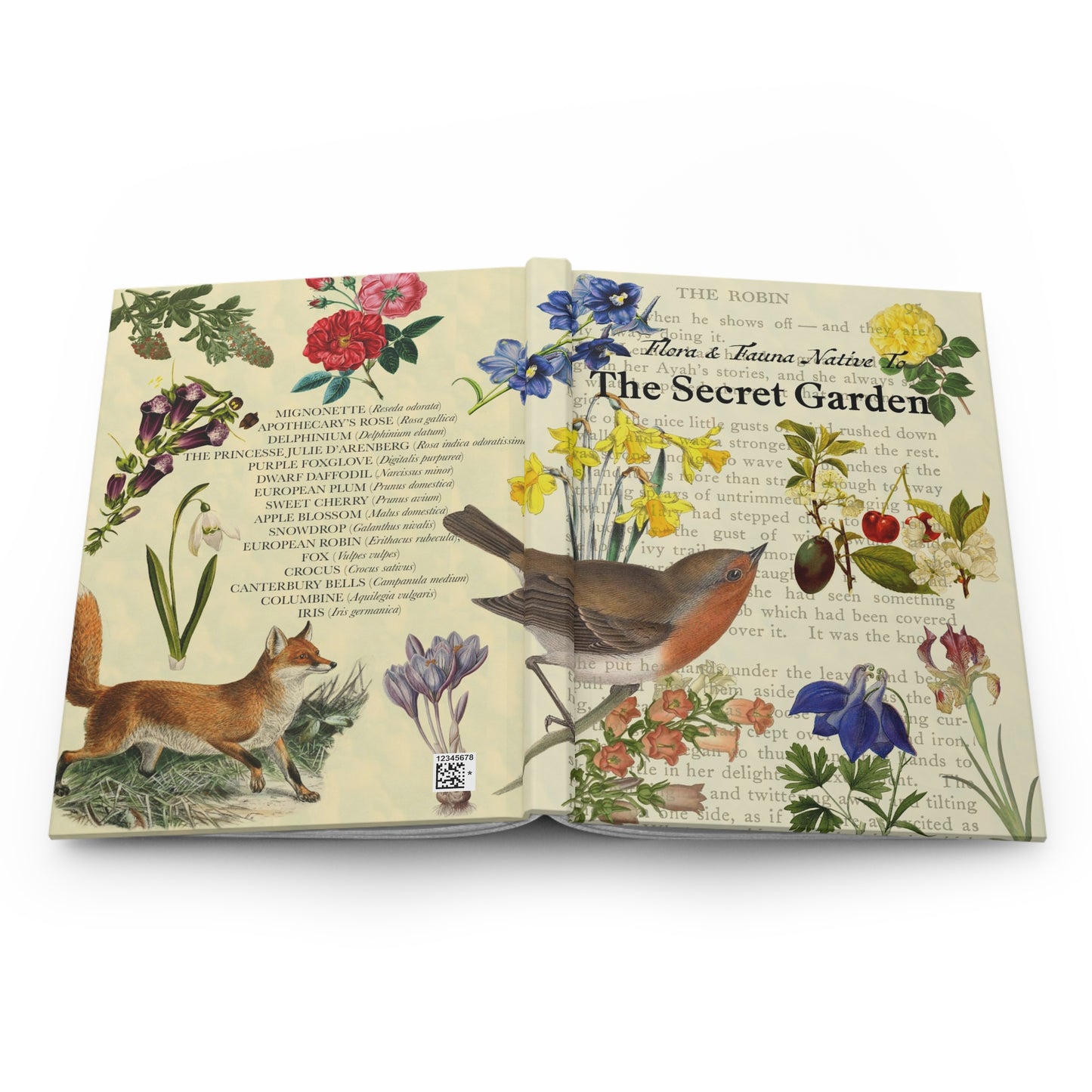 The Secret Garden Hardcover Journal with Collage of Vintage Illustrations