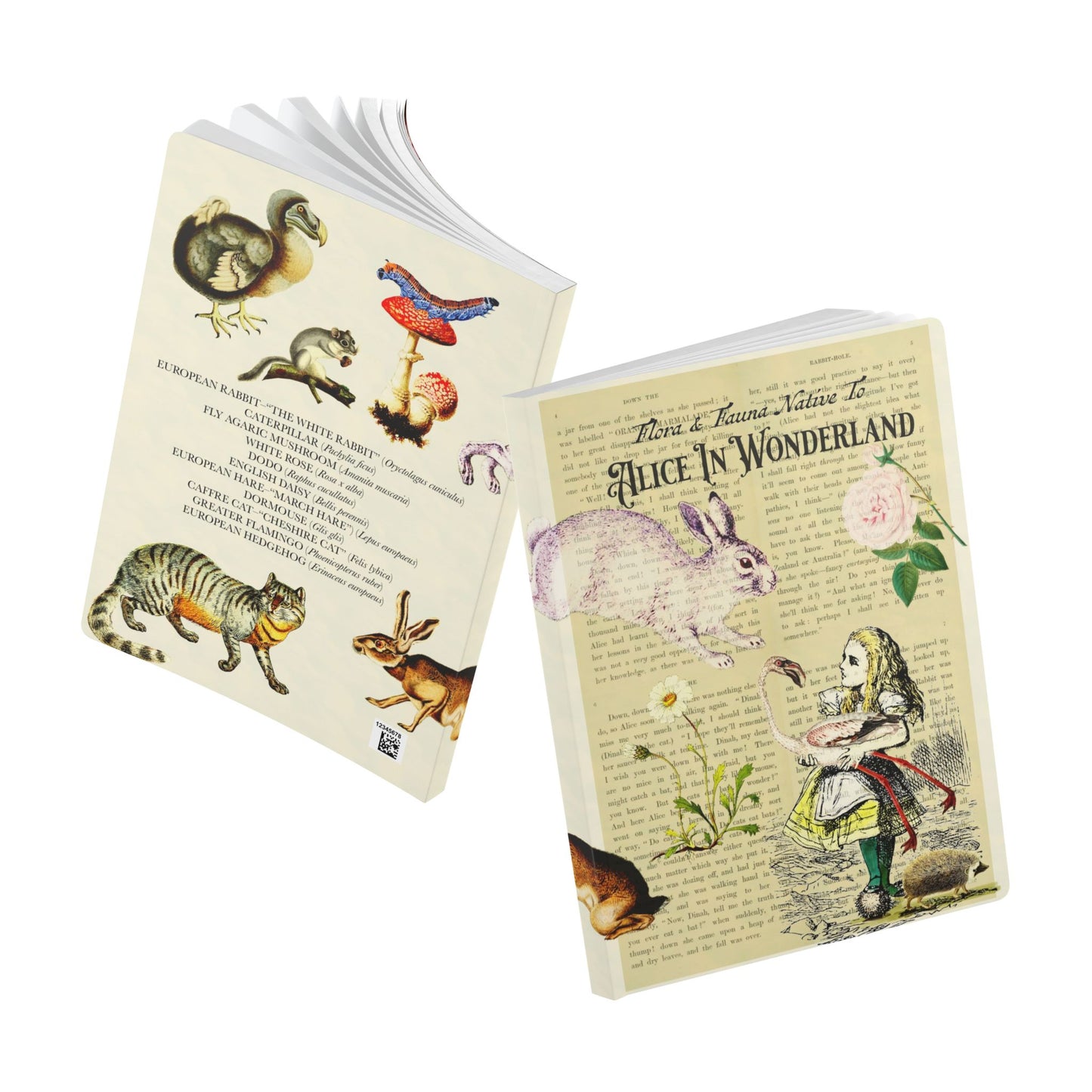 Alice In Wonderland Blank Notebook — Softcover Journal with Vintage Illustrations
