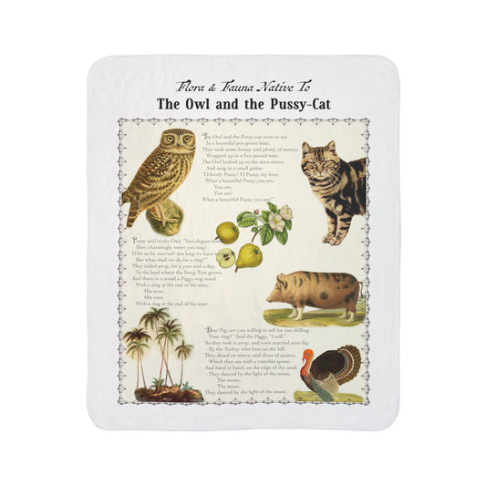 The Owl and the Pussy-Cat Fleece Sherpa Blanket
