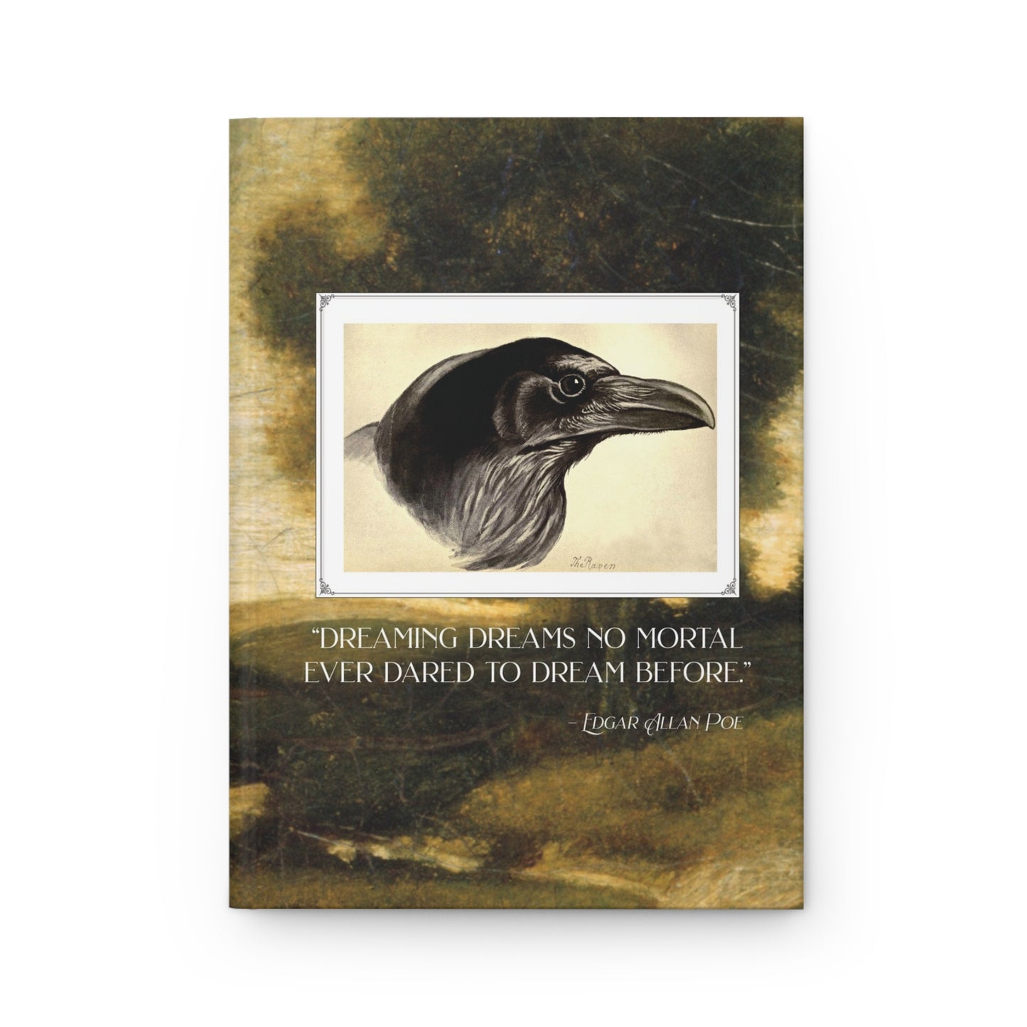 Edgar Allan Poe Hardcover Journal with Vintage Raven Illustration