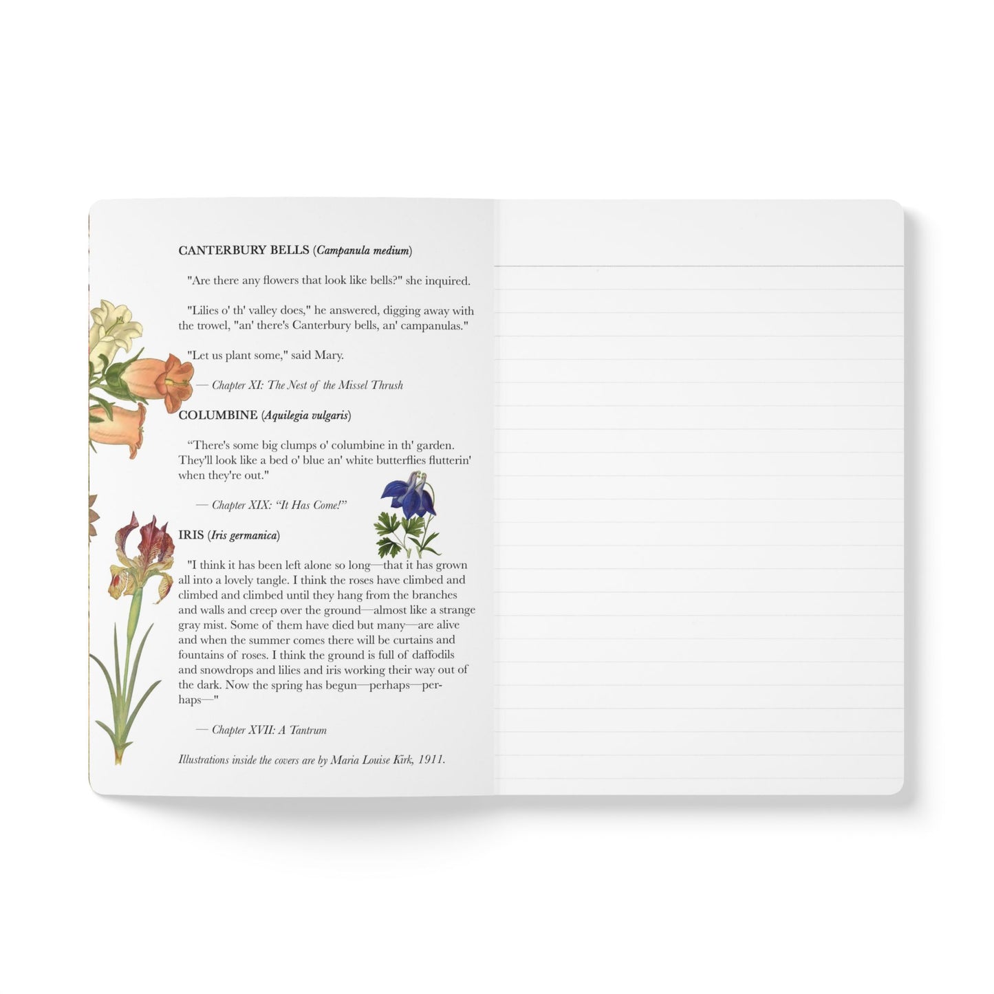 Secret Garden Blank Notebook — Softcover Journal with Vintage Illustrations