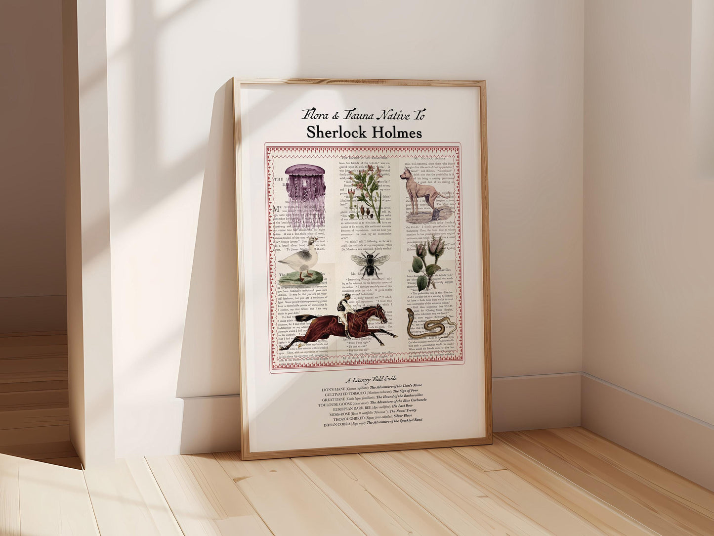 Sherlock Holmes Literary Field Guide & Vintage Natural History Collage