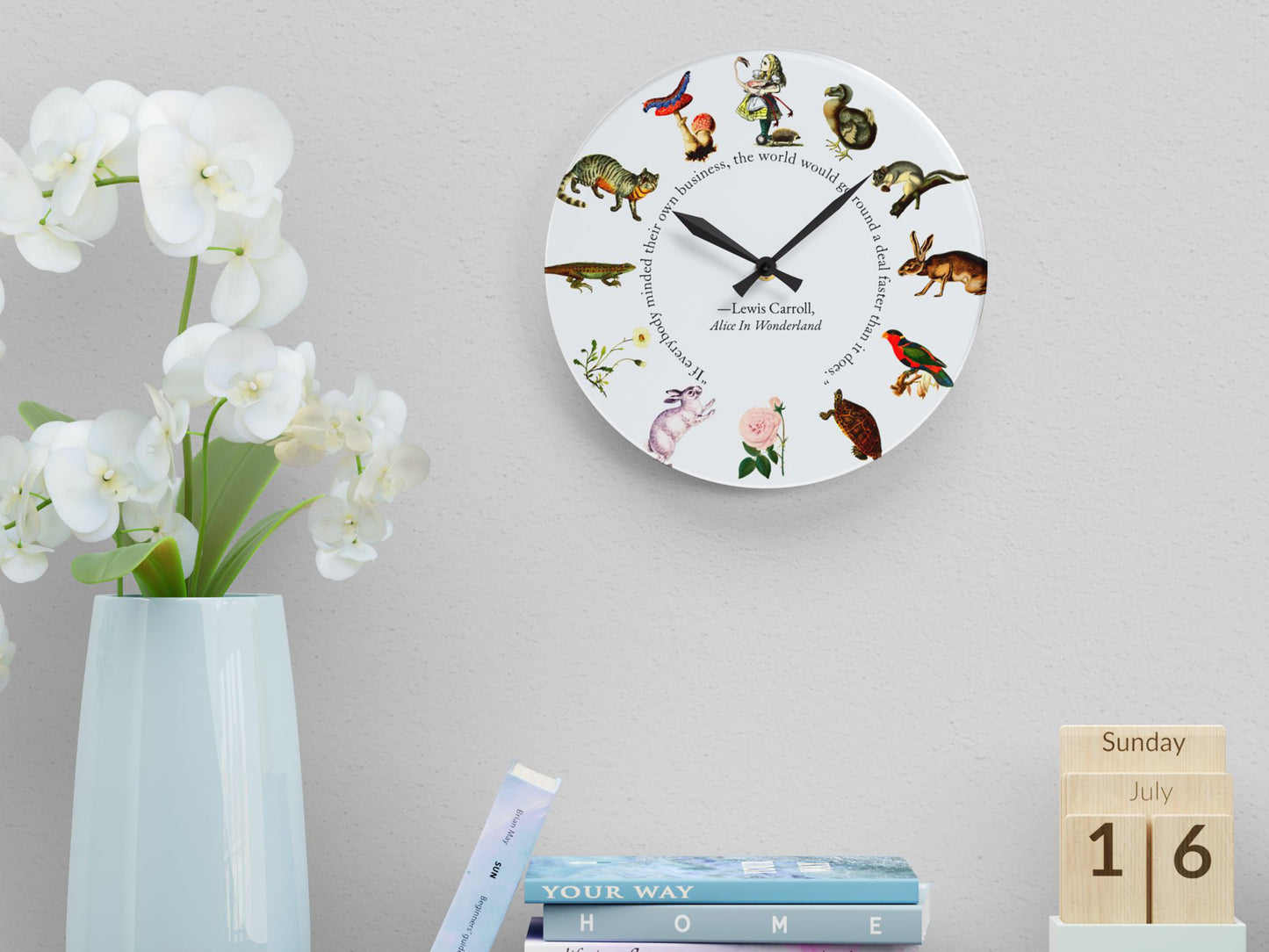 Alice in Wonderland Natural History Wall Clock