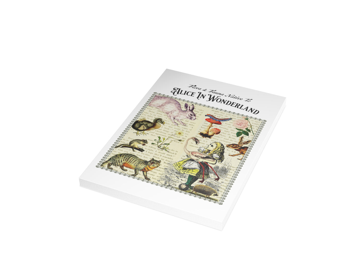Alice in Wonderland Postcard (Set of 10 identical cards) — Vintage Natural History Collage