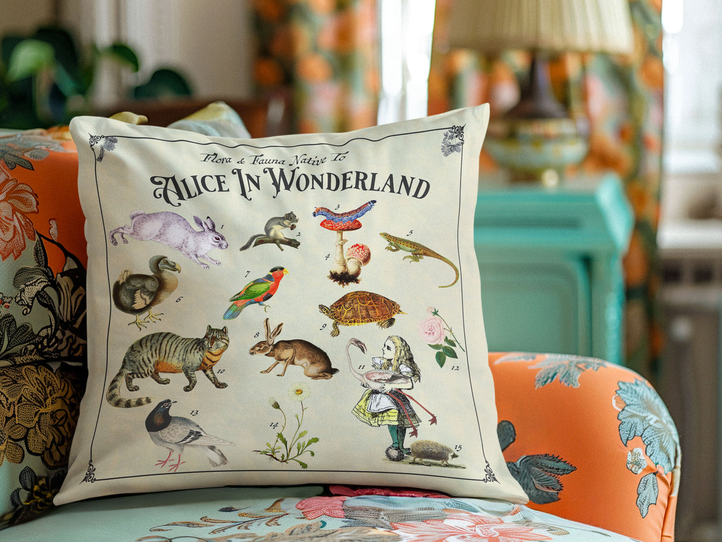 Alice in Wonderland Story Pillow