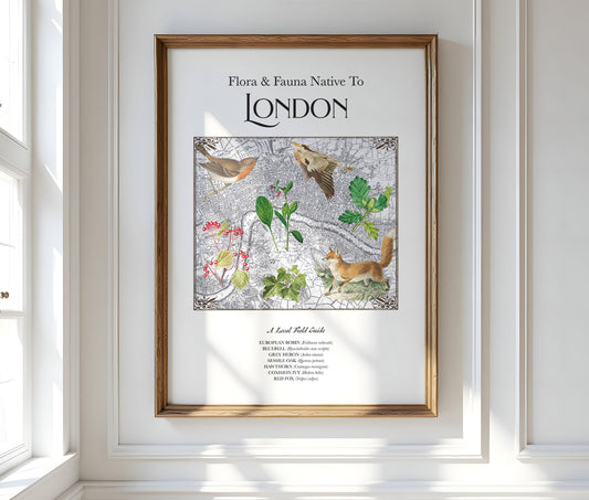 London, England — Vintage Natural History Collage