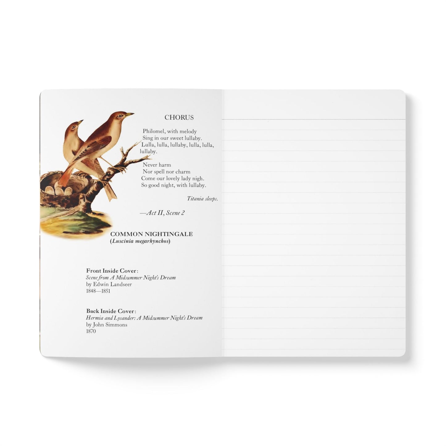 A Midsummer Night’s Dream Blank Notebook — Softcover Literary Inspiration Journal