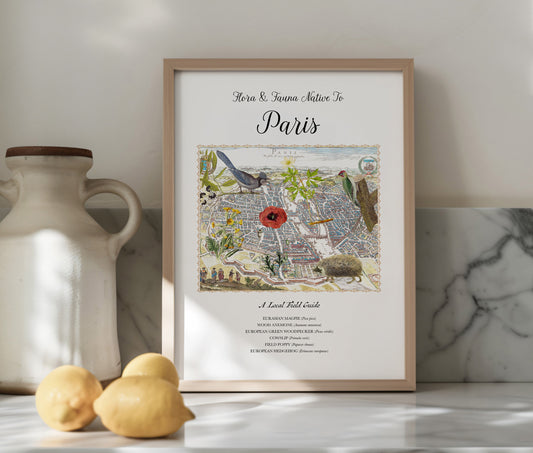 Paris, France — Vintage Natural History Collage