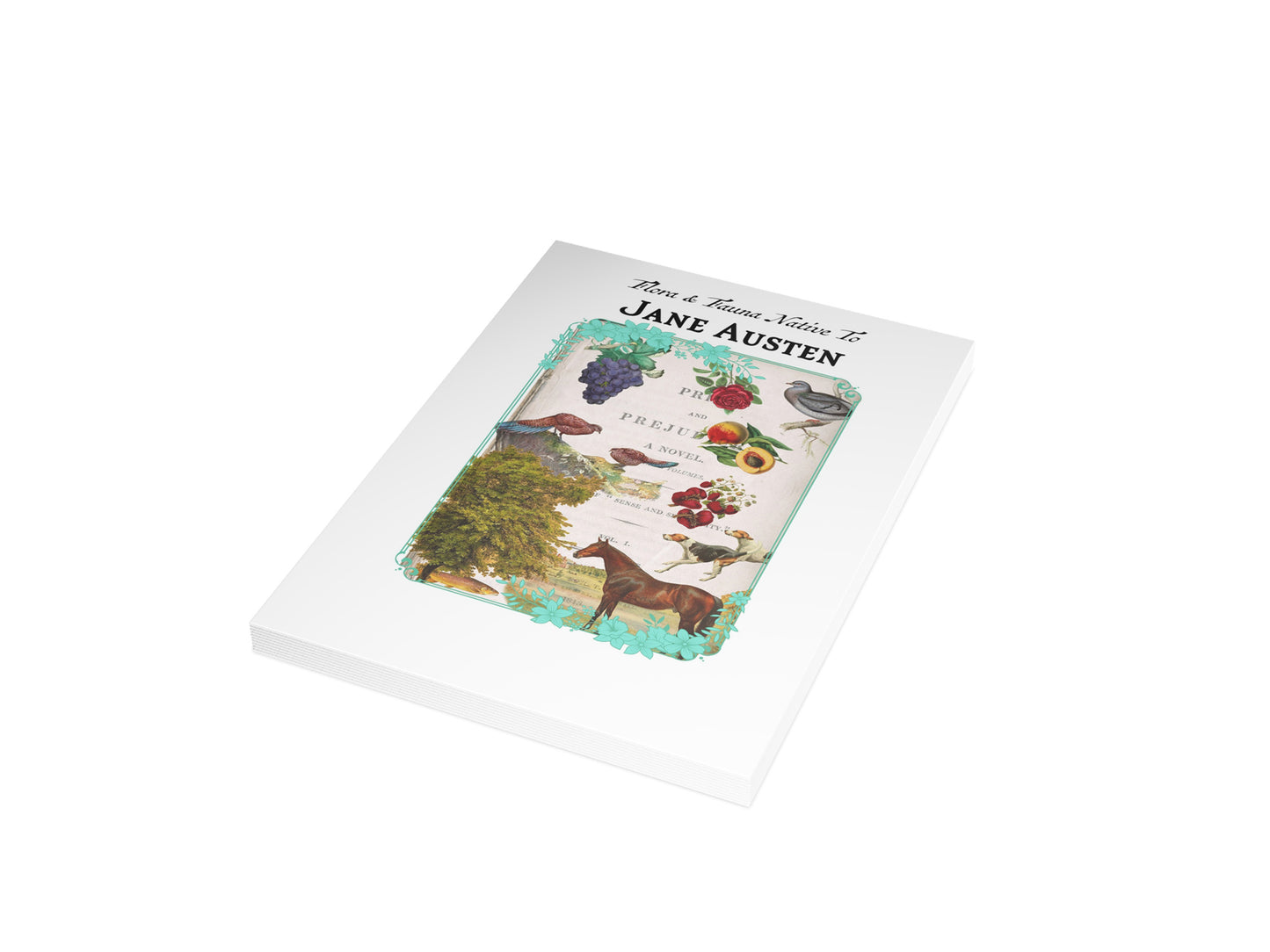 Jane Austen Flora and Fauna Postcard (Set of 10 identical cards) — Vintage Natural History Collage