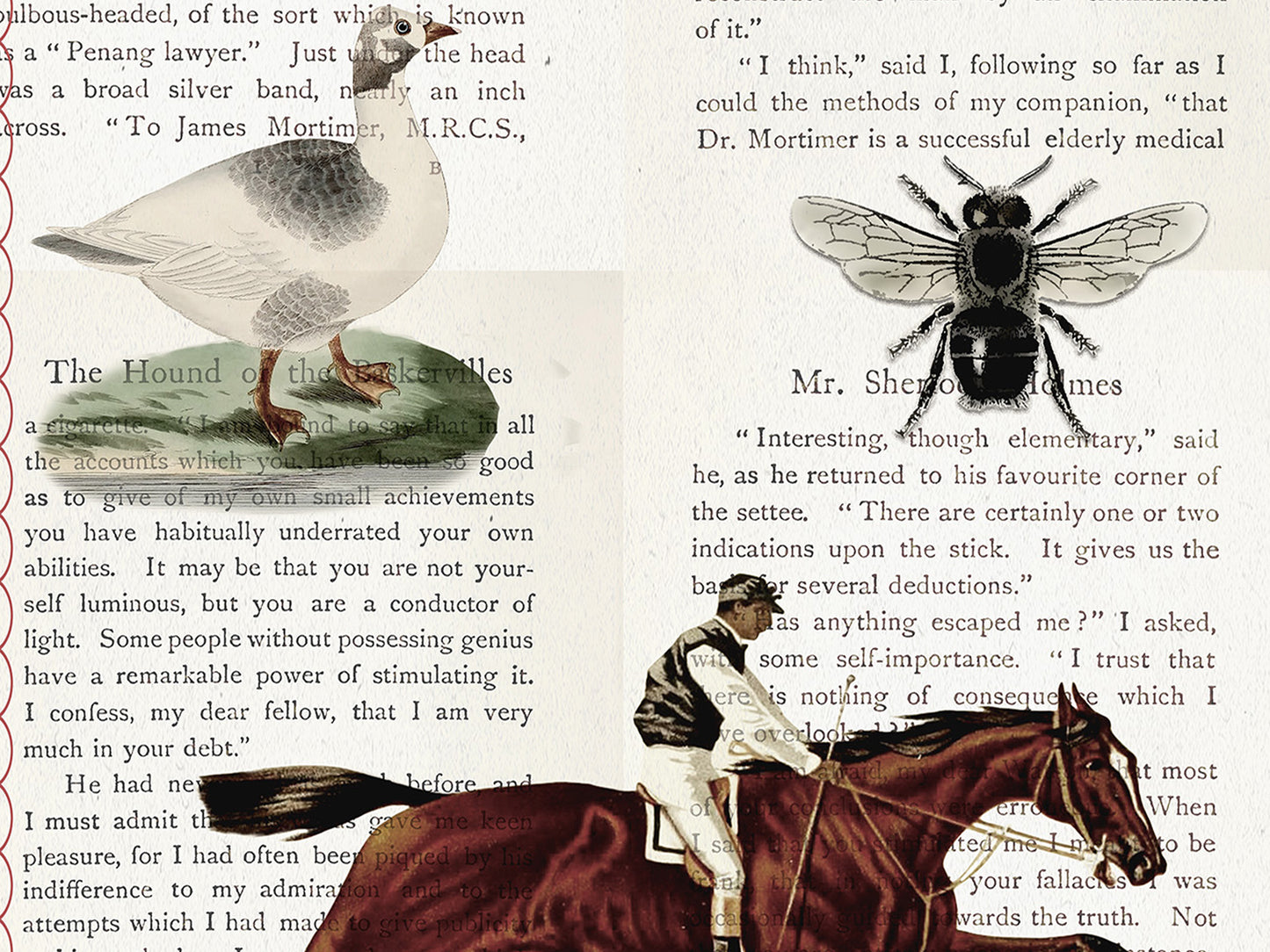 Sherlock Holmes Literary Field Guide & Vintage Natural History Collage